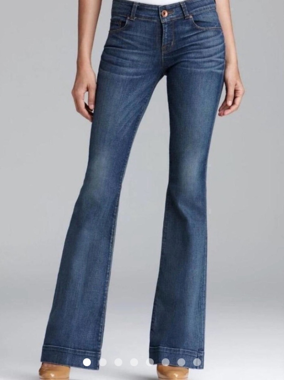 J Brand Mid-Rise Dark Blue Flare Jeans